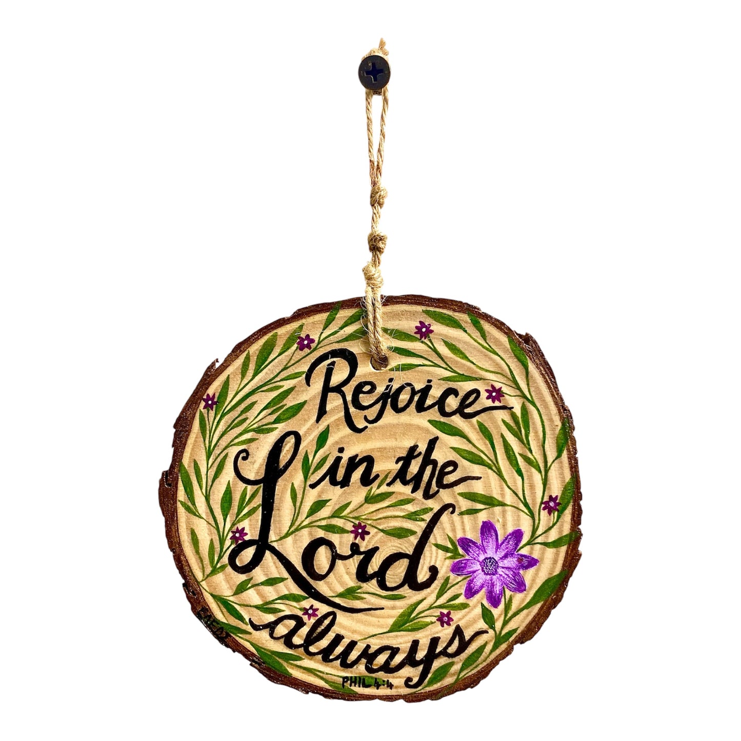 Wood-slice | "Rejoice in the Lord always!" _02