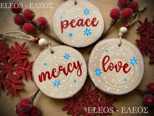 🎄✨ Peace • Mercy • Love – Christmas Ornament Set ✨🎄 | 2