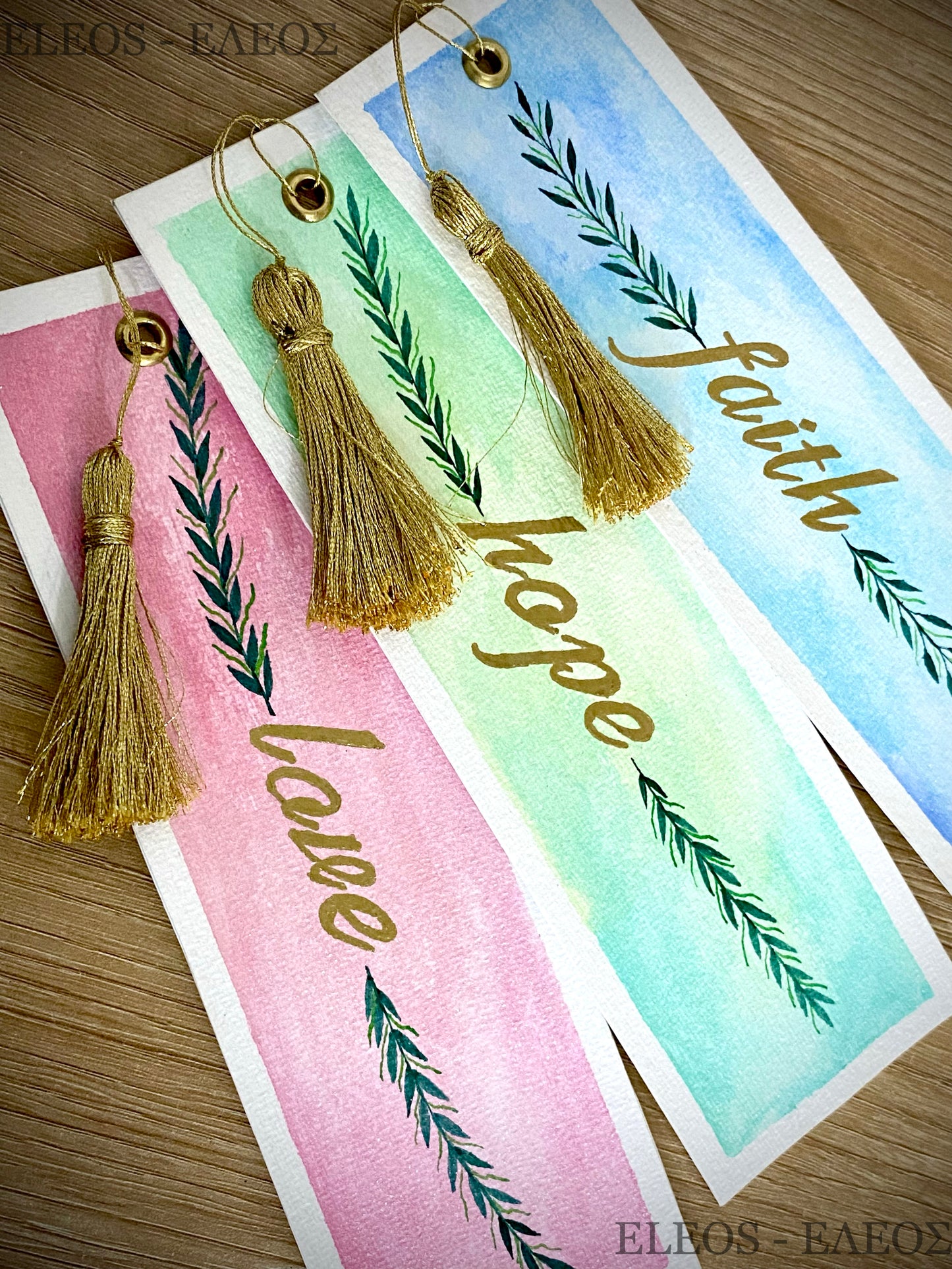 Set of 3 Bookmarks: Faith, Hope, & Love